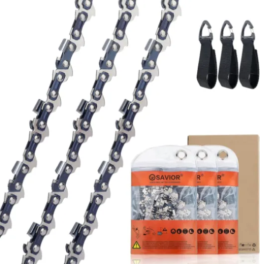 Lot de 3 Chaînes de Tronçonneuse Faible Rebond 3/8"LP 45 maillons 1,3 mm 30 cm Compatible avec Husqvarna, Echo, McCulloch et autres 3/8"LP 0.050" 45TG 12" X3