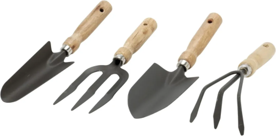 Kits d'outils de Jardinage, Ensemble de 4 Outils de Jardinage pour Balcon, Lot de 4 Outils de Jardinage - Composé de : 1 Pelle à terreau, 1 Transplantoir, 1 Râteau à Fleurs, 1 Fourche