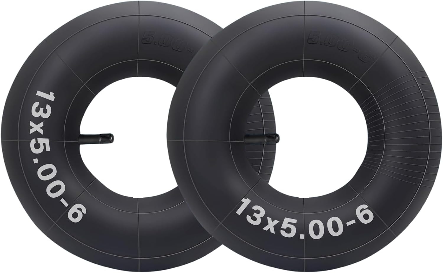 Lot de 2 chambre à air 13x5.00-6 13x5x6 5.00-6 Tubes intérieurs pour Go Kart,Dirt Bike,VTT,Wagons,Brouette, Chariot à Main Jardin, Chariot de Transport, Tondeuse à Gazon