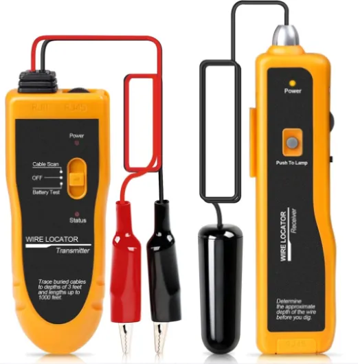 Localisateur de câble souterrain, traceur de fil avec écouteur, testeur de câble pour câbles de clôture pour chiens, fils de contrôle d'irrigation Yellow