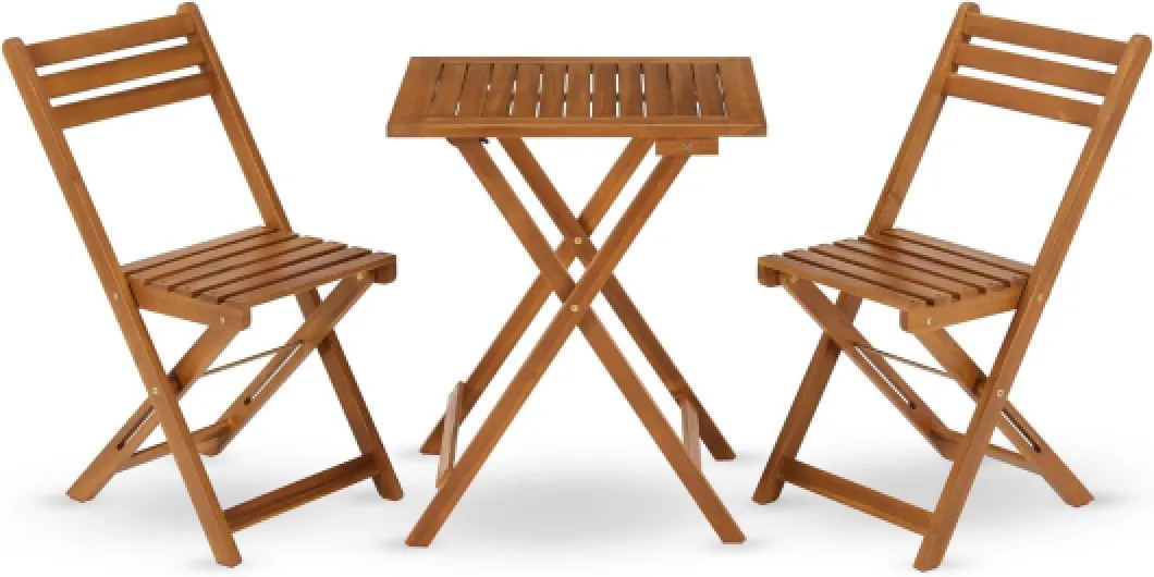 Ensemble de Meubles de Balcon Bala - Ensemble de sièges 3 pièces en Bois pour 2 Personnes, Pliables, Peu encombrants - Meubles de Jardin, Table, chaises, Ensemble de Balcon, Chaise Pliante