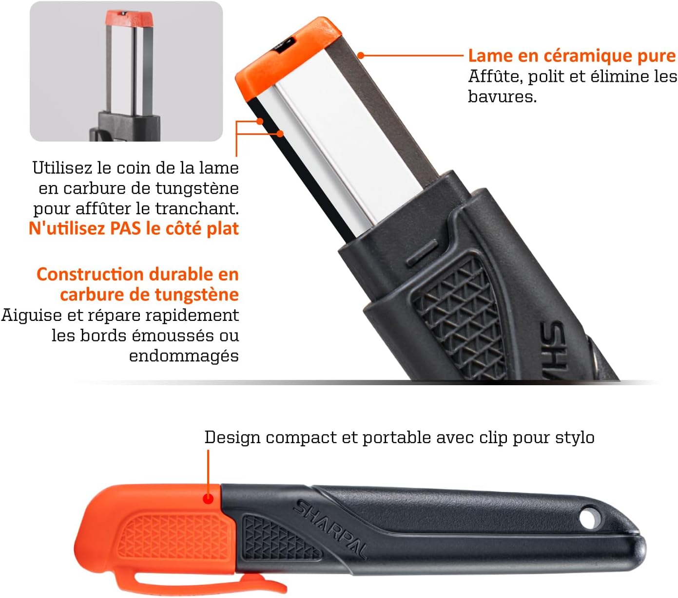 SHARPAL 129N Affûteuse pour outils de jardin, affûteuse pour couteaux, sécateurs, haches, machettes, lames de tondeuses à gazon (réglage rapide du tranchant/élimination des bavures) Version mise à jour
