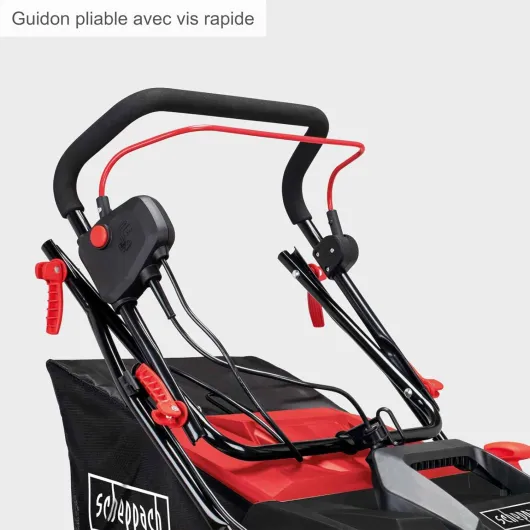 Scarificateur électrique SC38 - 1600W - Largeur de coupe 38cm - Grand bac de ramassage de 45 litres - Hauteur de travail réglable -12 à +6 mm - Arbre de scarification et d'aération inclus