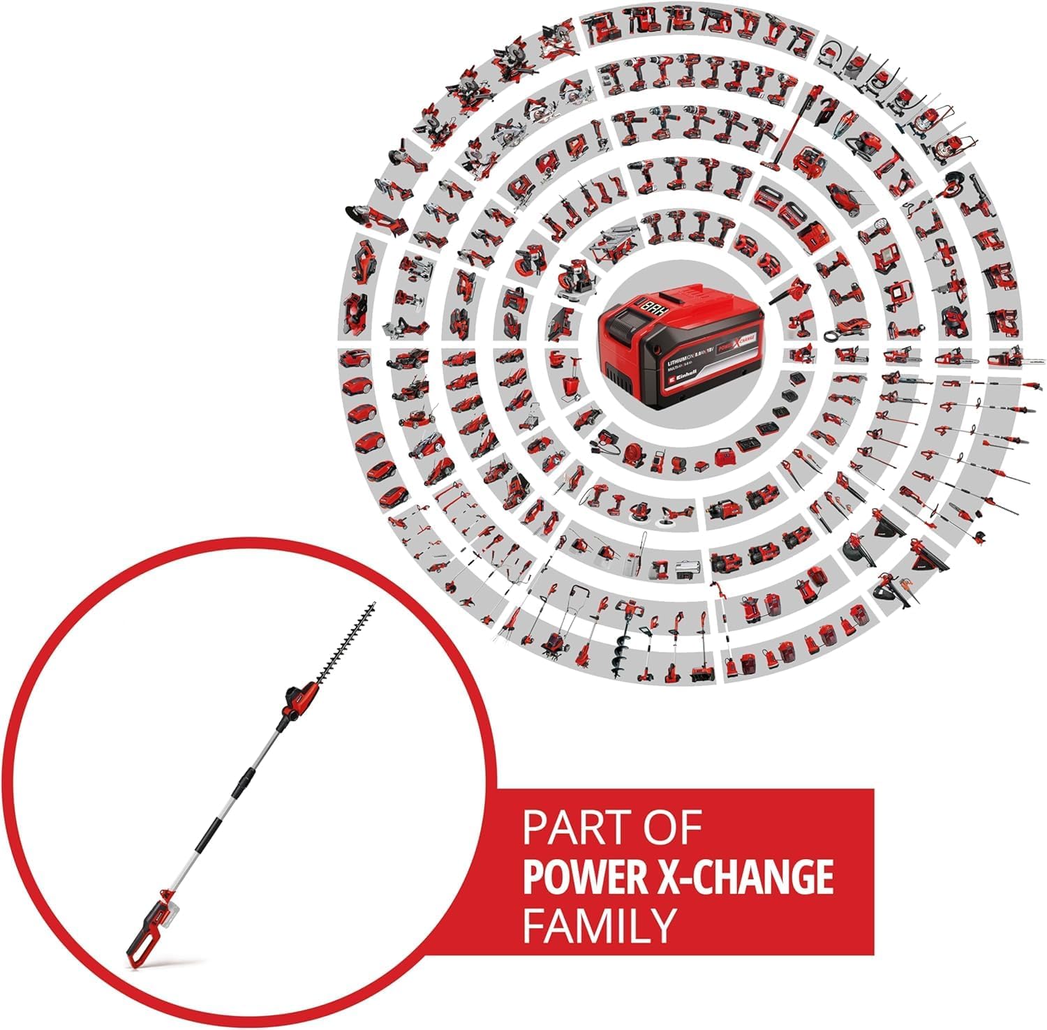 Taille-haie Télescopique sans Fil GC-HH 18/45 Li T-Solo Power X-Change (li-ION, 18 V, Poignée Principale Orientable, Bloc Moteur Inclinable sur 7 Positions, sans Batterie Ni Chargeur) Solo: Sans Batterie ni Chargeur