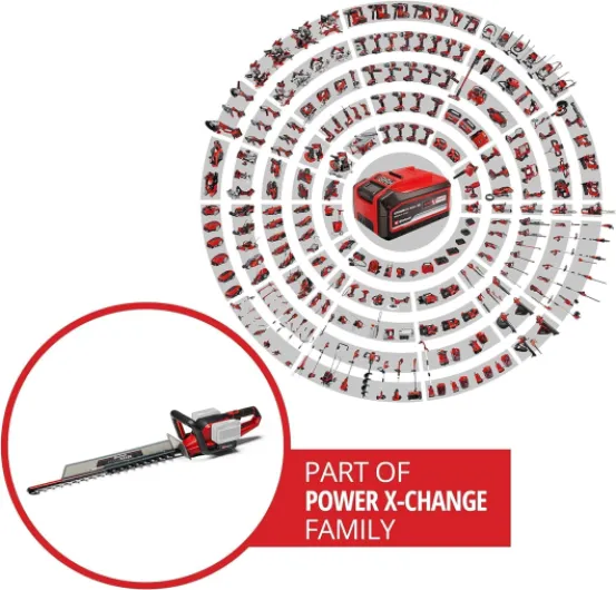 Taille-Haies sans Fil GE-CH 36/65 Li-Solo Power X-Change (18V, Lithium-ION, Lames en Acier découpées au Laser et affûtées au Diamant) Livré sans Batterie ni Chargeur Solo: Sans Batterie ni Chargeur