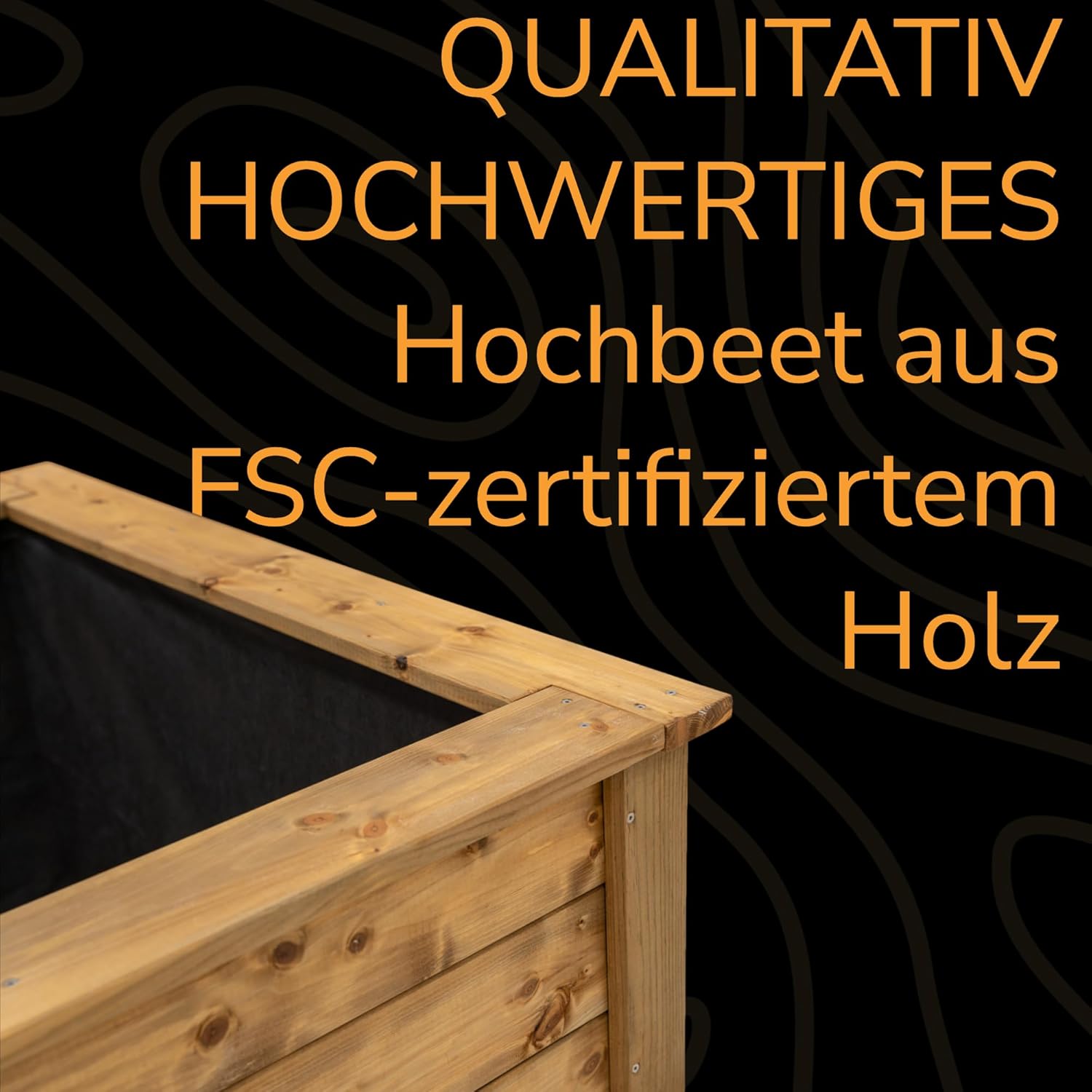 FournierWerk Carre Potager Exterieur Bois, Jardiniere Exterieur Grande Taille Surélevé - Fabriqué en Europe (Géotextile Inclus, Bois Imprégné) [Grand]