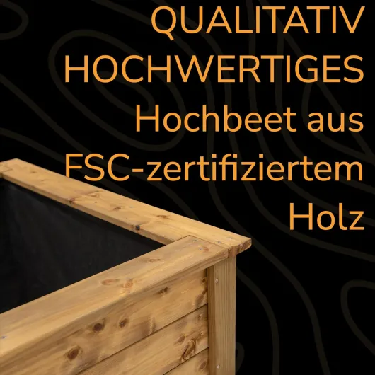 FournierWerk Carre Potager Exterieur Bois, Jardiniere Exterieur Grande Taille Surélevé - Fabriqué en Europe (Géotextile Inclus, Bois Imprégné) [Grand]
