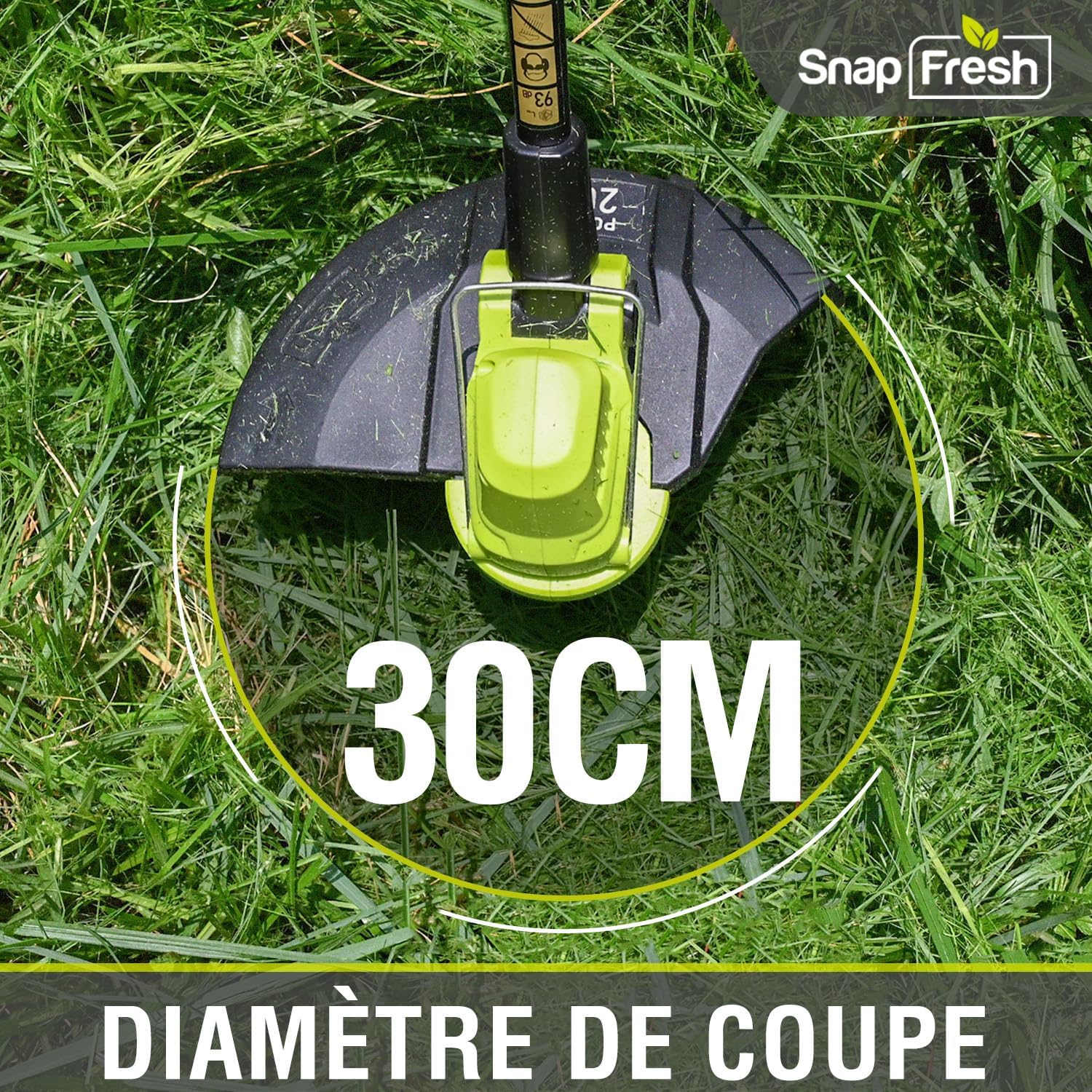 Coupe-Bordures Dresse-Bordures à Fil Diam - de Coupe 30 cm Électrique 20V sans Fil avec Batterie, Tête Pivotante, 1,65 mm à Alimentation Automatique, 2 Bobines de Fil, Poignée Réglable Protecteur de Plantes