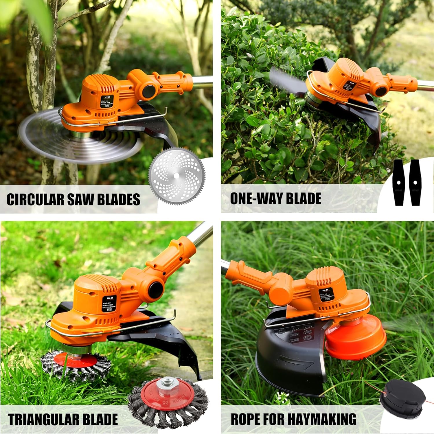 Débroussailleuse à Batterie 21V Coupe Bordure sans Fil avec Batterie,Debroussailleuse Electrique sans Fil avec 2 Batteries 4.0 Ah pour Jardin Élagage (Rot)