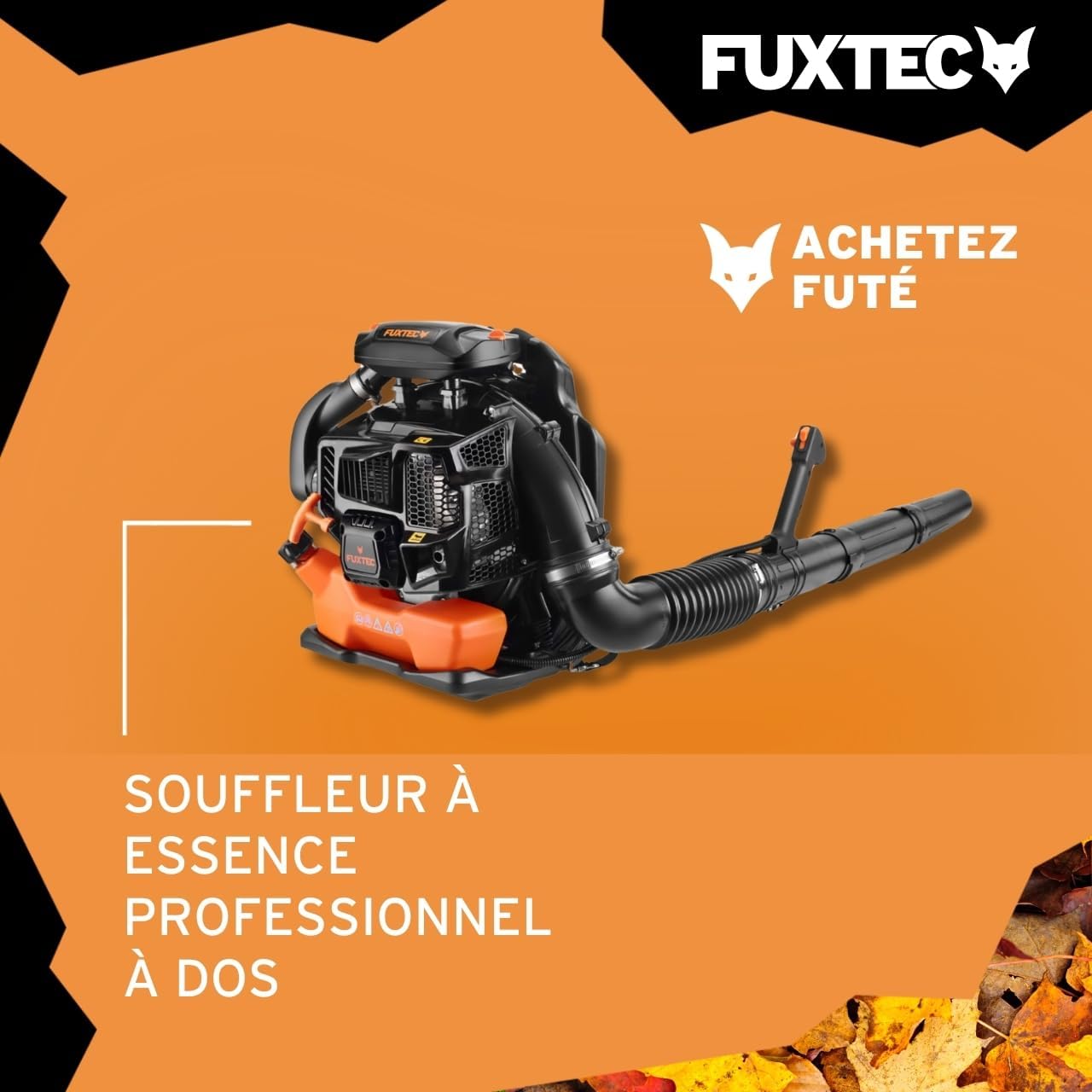 Souffleur de Feuilles à Dos Thermique Professionnel 2 Temps FX-LBP165T - Sac à Dos Confort 334 km/h 65,1 cm3 + 2,4kW - Réservoir 1,5L 65.1 cm3