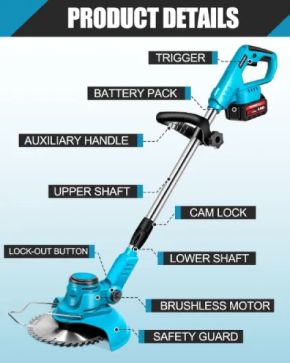 Débroussailleuse électrique Makita 21 V - 1300 W - 2 x 4,0 Ah - Lames 8" - Têtes pelouse/jardin