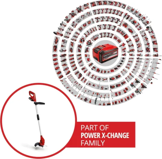 Coupe-Bordures sans Fil GC-CT 18/24 Li Power X-Change (18V, poignée de Guidage télescopique à l'infini, 20 Lames en Plastique incluses) Livré avec Batterie 2,0 Ah et Chargeur Kit: Batterie 2,0Ah + Chargeur