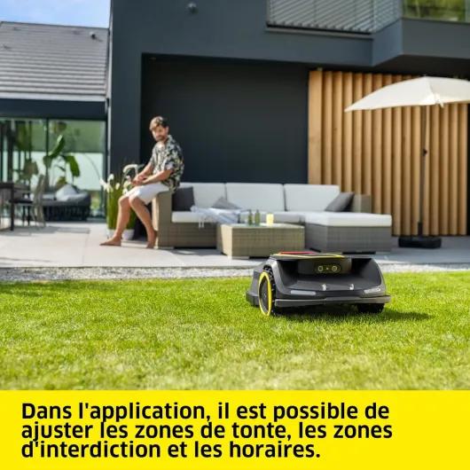 Kärcher Robot Tondeuse RCX 6, sans câble de délimitation, Surface de Tonte : 3 000 m², jusqu'à 70% de Pente, Transmission intégrale, détection des Obstacles, GPS + RTK + caméra