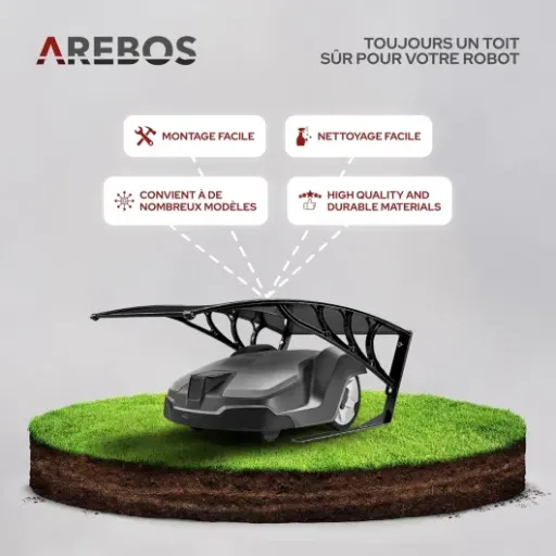 Test Arebos Garage de tondeuse robot : l'abri qui fait le job sans chichis