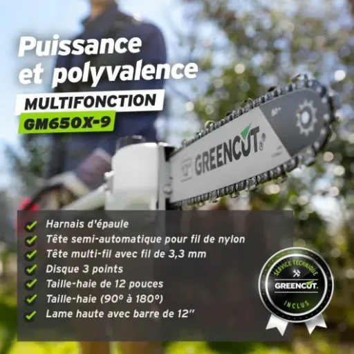 Test GREENCUT GM650X-9 : l'outil de jardinage qui fait le job sans chichis