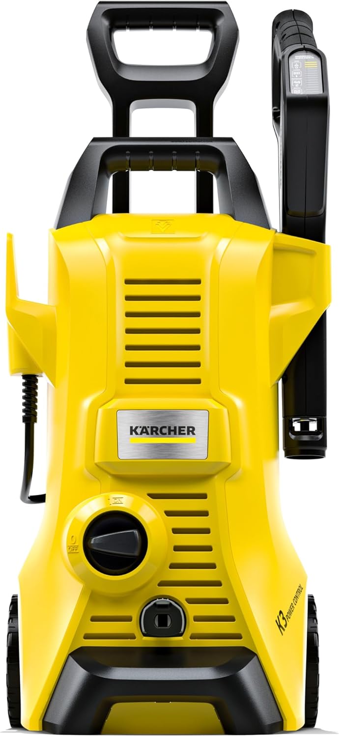 Kärcher Nettoyeur Haute Pression K 3 Power Control, Pression : Max - 120 Bar, Débit : 380 l/h, Surface : 25 m²/h, Filtre à Eau, Poids : 4,4 kg, Pistolet et Flexible Haute Pression, Rotabuse, Lance