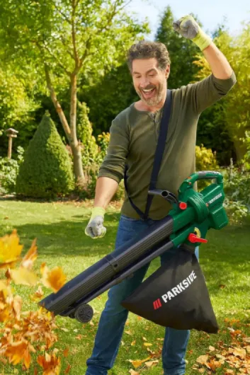 Parkside PLSBA 40-Li A1 Aspirateur et souffleur à feuilles sans fil 40 V, vitesse de l'air max - 210 km/h, sac collecteur 40 l, fonction broyeur 15:1, sans batterie ni chargeur, compatible avec