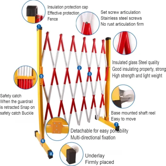 Barrière métallique extensible - Barrière de sécurité facile à assembler avec roues - Clôture de trafic réglable - Barrière à ciseaux rétractable pour route, garage, allée, construction - 1,2 x 6 m