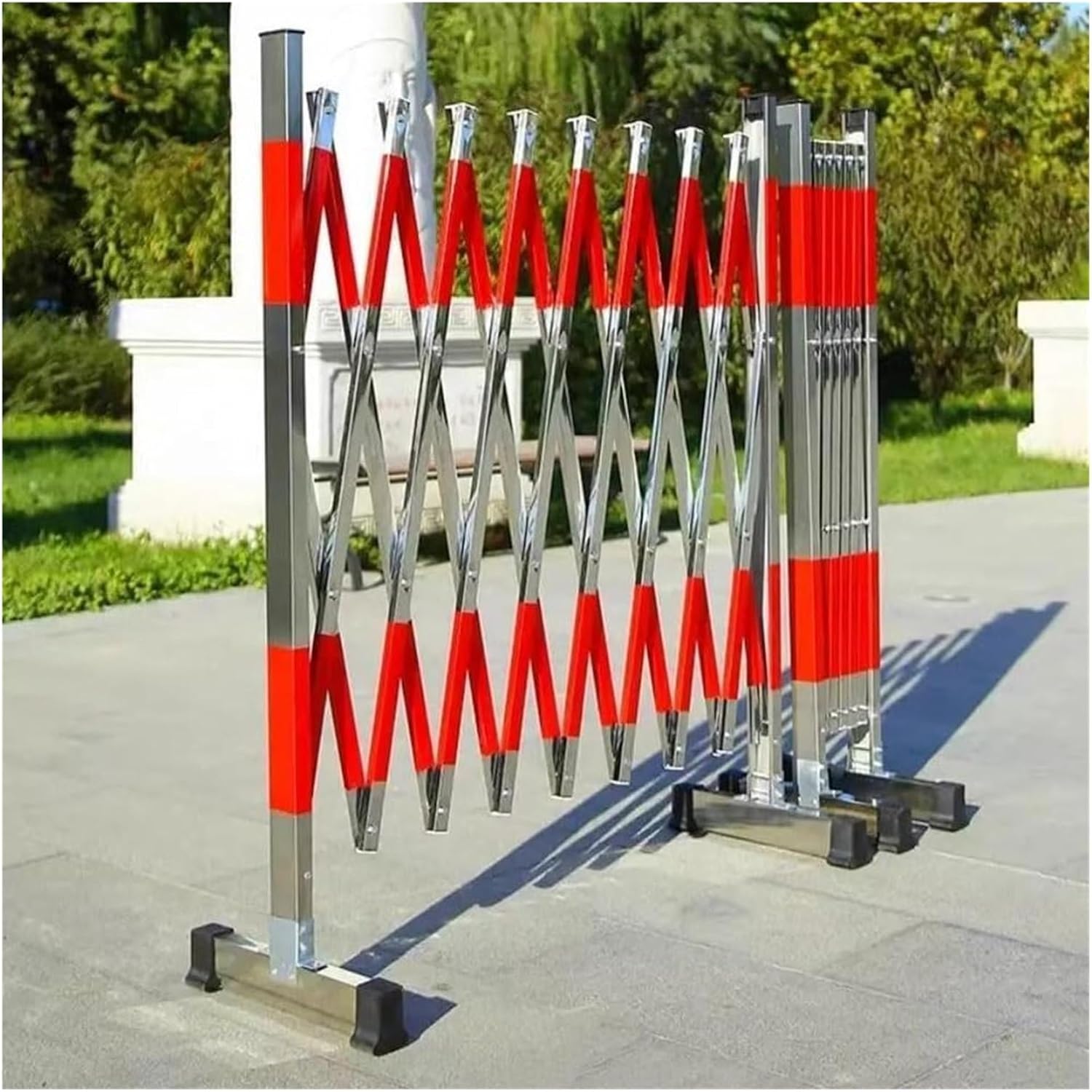 Barrière métallique extensible – Barrière de sécurité mobile rétractable pour sécurité routière et construction (1,5 x 5 m) – Guardra et fermetures