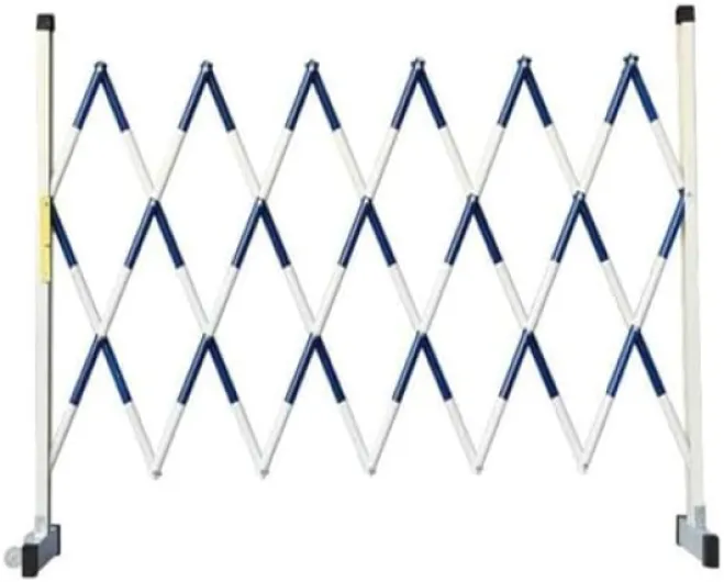 Barrière métallique extensible – Barrière de sécurité mobile rétractable avec roues pour la sécurité extérieure des chantiers de construction et du garage