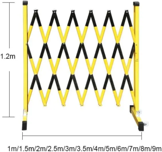 Bcade Gate Bcade extensible – Clôture mobile pliable en accordéon avec roues Ber de sécurité polyvalent pour piétons Contrôle de la circulation Parfait pour la sécurité des allées et des événements Jaune/Noir H1.2m*L6m