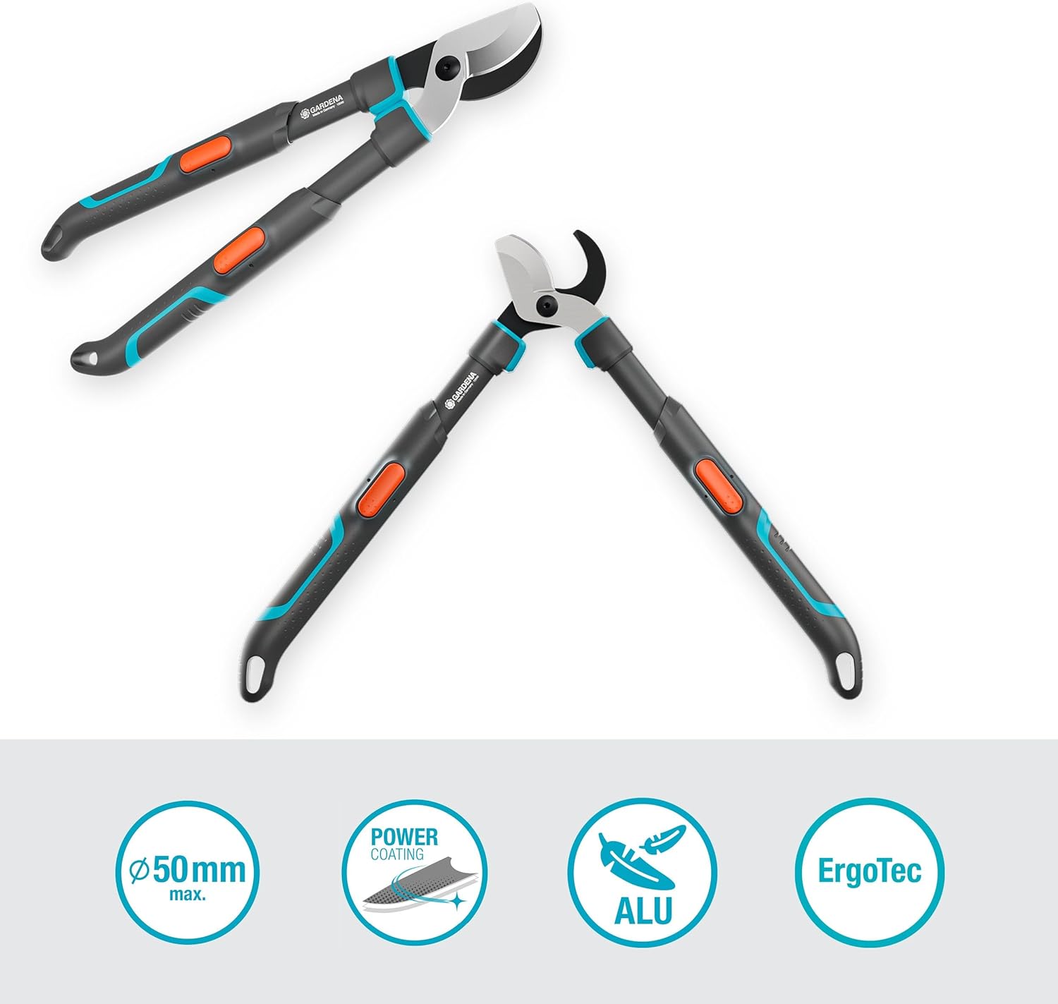 Cisaille à branches TeleCut Pro S: cisaille à branches télescopique pour bois frais jusqu'à 50 mm, extensible jusqu'à 670 mm, lames affûtées avec précision (12040-88) 520-670mm