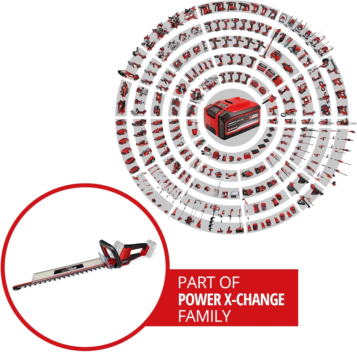 Taille-Haies sans Fil GE-CH 36/61 Li-Solo Power X-Change (36V, Longueur de Coupe 61cm; 26mm d'écartement des Dents) Livré sans Batterie ni Chargeur Solo: Sans Batterie ni Chargeur