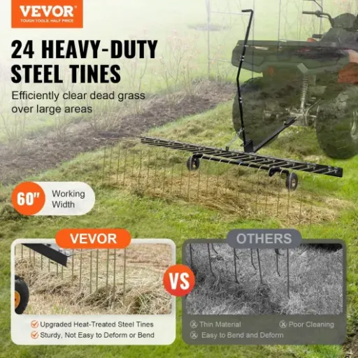 Test VEVOR Râteau déchaumeur de remorquage : le compagnon efficace pour votre pelouse