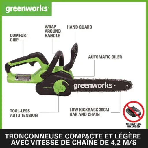 Test Greenworks G40CS30II : la tronçonneuse légère qui fait le job