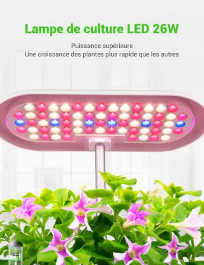 Potager d'intérieur 12 Pots Jardin Interieur avec 4 Modes de Croissance Intelligents, Smart Garden de 26W Lumière LED, Hauteur Réglable 20-50cm