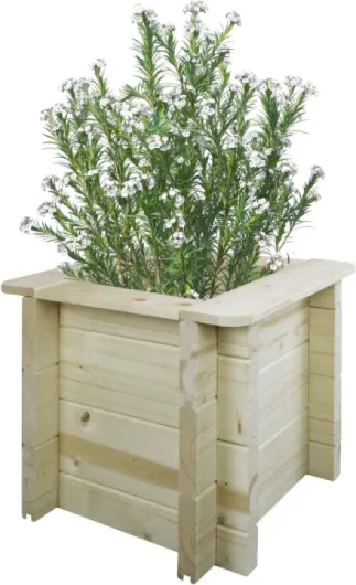 Carre Potager Exterieur Bois - Jardinieres Exterieur pour Jardin, Balcon, Terrasse – pour Fleurs, Herbes aromatiques, Légumes- Bois Massif pin/épicéa 28 mm, 38x38xH35 cm, M610