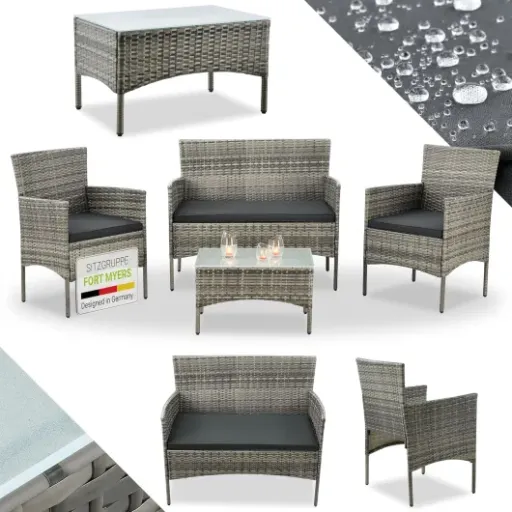 Test Juskys Ensemble de Meubles en polyrotin : le set qui résiste au temps sans se ruiner