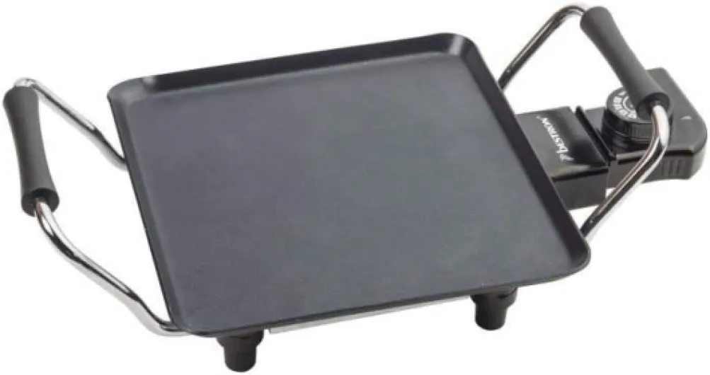 Bestron Plancha électrique, Barbecue electrique avec revêtement anti-adhésif, Gril de table pouvant jusqu'à 2 personnes, avec réglage de la température en continu, Couleur: noir Moderne, noir, finition mate Unique
