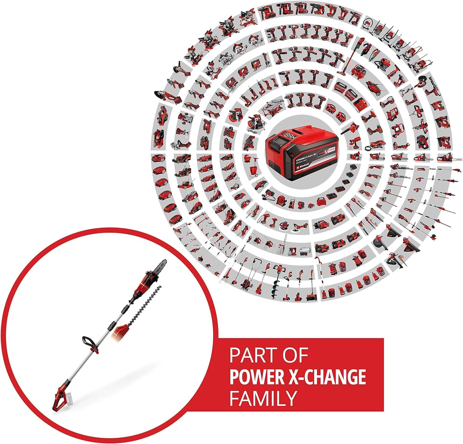 Outil Multifonctions 2en1 sans Fil GE-HC 18 Li T - Solo Power X-Change (18 V, ébrancheur : 200 mm, Taille-Haies : 400 mm) Livré sans Batterie ni Chargeur Solo: Sans Batterie ni Chargeur