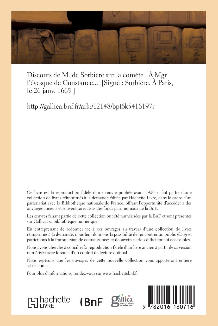 Discours de M - de Sorbière sur la comète  - À Mgr l'évesque de Constance