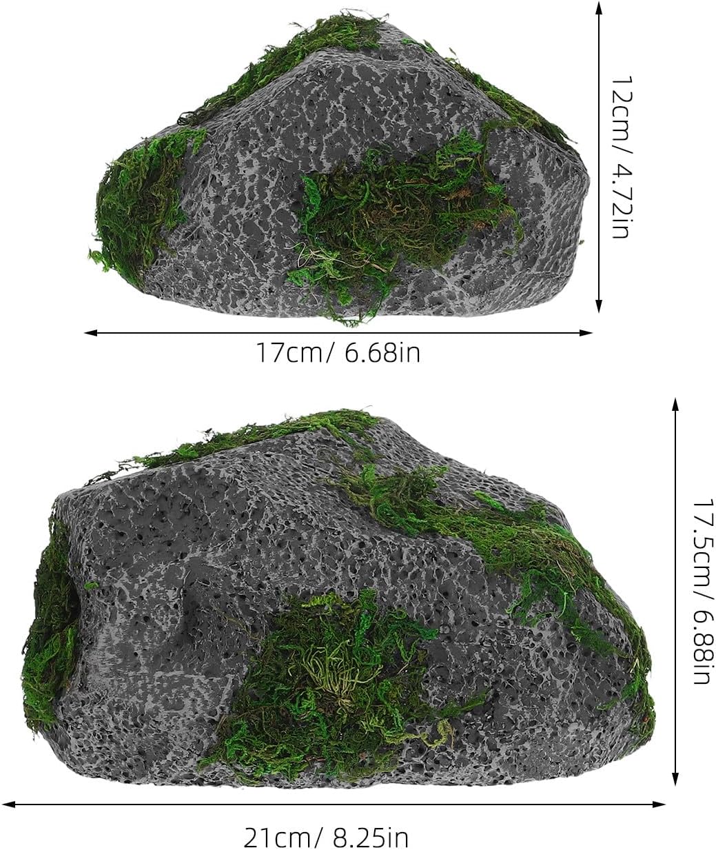 Veemoon Rochers Artificiels Lot de 2 en Mousse pour Décoration de Jardin et Terrarium Accessoires de Simulation Pierre pour Cinéma et Télévision 15 CM 20 CM