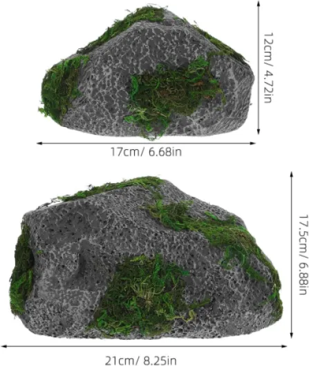 Veemoon Rochers Artificiels Lot de 2 en Mousse pour Décoration de Jardin et Terrarium Accessoires de Simulation Pierre pour Cinéma et Télévision 15 CM 20 CM