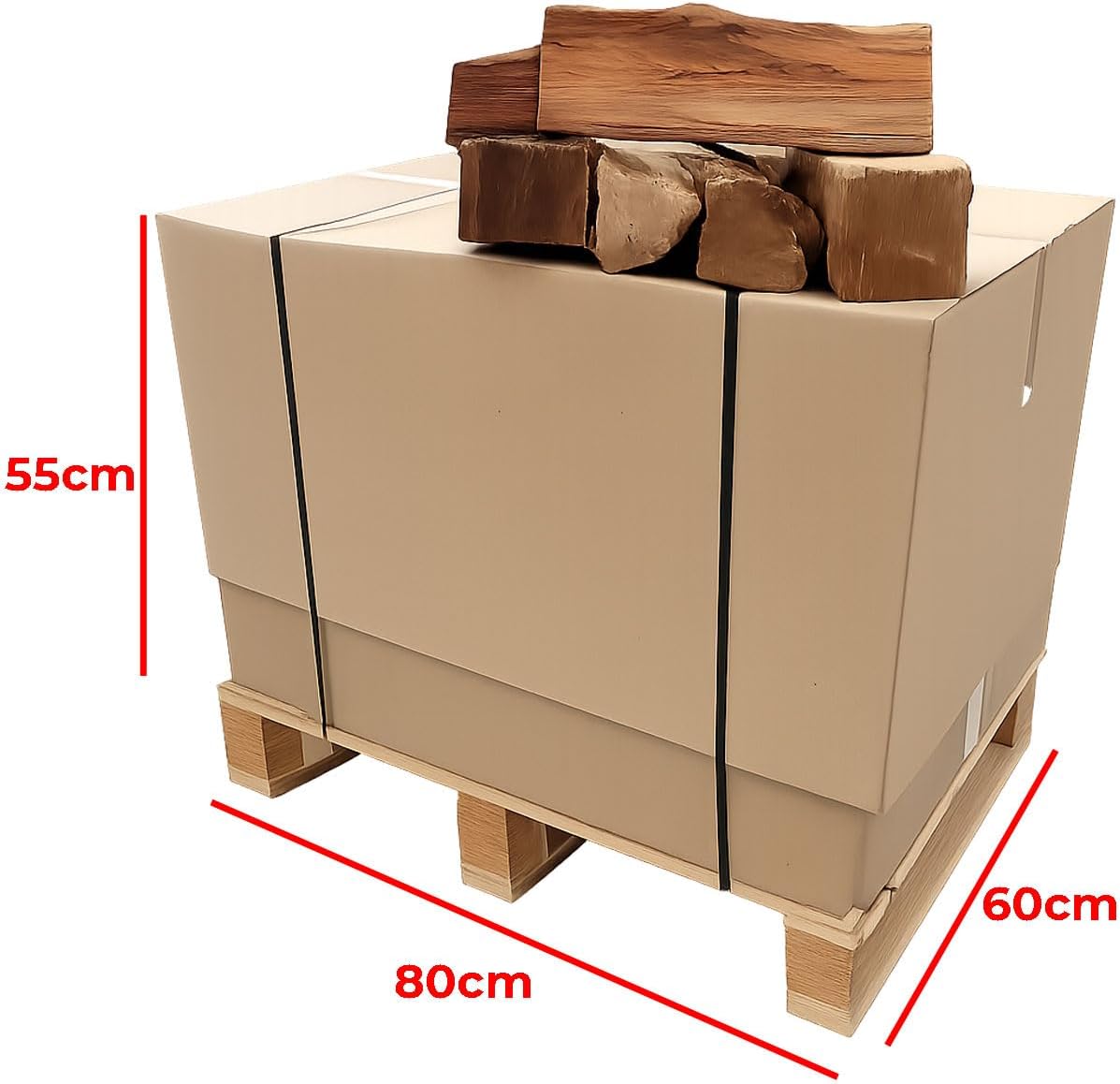 J'ENVOIE DU BOIS - Bois de Chauffage 30cm - Palette de 0,25m3 - Bûches Extra sèches (étuvées) - Poêle, Insert cheminée, brasero, Barbecue, Four à Pizza - Mélange Bois durs (hêtre, chêne, frêne)