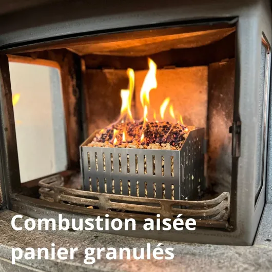 Brûleur à granulés de bois pour poêle à bois ou cheminée ouverte, acier suédois, (P x L x H) 17,7 x 24 x 17 cm, 2 kg, réchaud portable