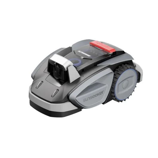 Sunseeker Robot Tagliaerba Senza Filo Perimetrale 600 m², Vision AI, Doppio Occhio, Pendenza 42%, Controllo Tramite APP, Tagliaerba Con Un Solo Clic+Sunseeker Garage per Robot tagliaerba V3 & V3 Plus