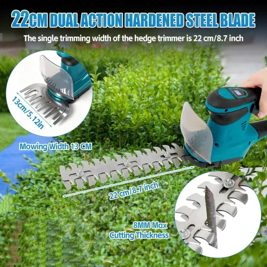 Taille-haie sans Fil 6 en 1 avec Batterie, élagueur à Perche, Mini-tronçonneuse, cisaille à Gazon avec Perche d'extension, 2 Batteries de 4000 mAh pour l'entretien du Jardin et l'abattage