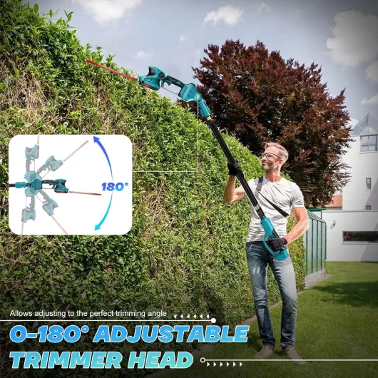 6 Zoll Mini Tronçonneuse & Taille haie Télescopique avec Perche 21V 4000mAh, 5 en 1 Élagueur sur Perche Élagueuse à batterie Tronconneuse Electrique à Perche Télescopique sans fil 5 en 1 SET