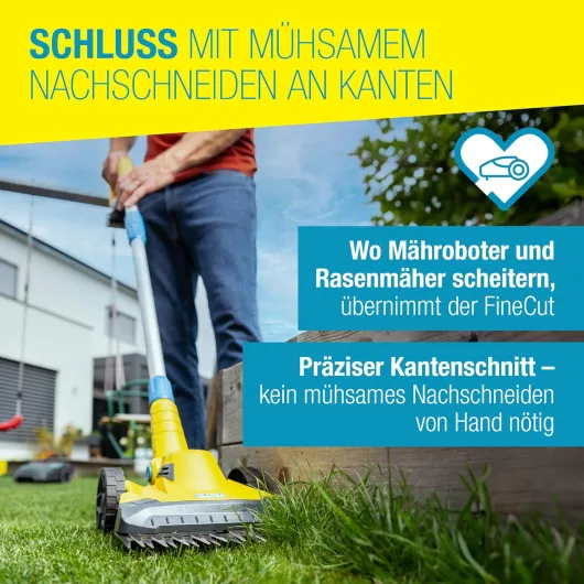 Coupe-Bordures et Tondeuse de Finition sans Fil FineCut 18V Set - Complément Idéal du Robot Tondeuse, Gazon, Bordures & Petits Jardins - Inclus Batterie et Chargeur Bosch 18V FineCut 18V incl - batterie