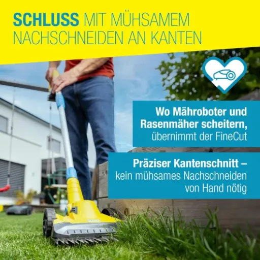 Test Gloria FineCut 18V : la petite tondeuse qui finit le boulot du robot