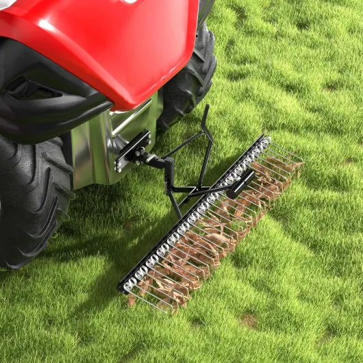Scarificateur tracté – 1200 x 575 x 670 mm – Largeur de Travail 120 cm – pour Tracteur-Tondeuse autoportée ATV – Démousseur Émousseur Aérateur de Gazon