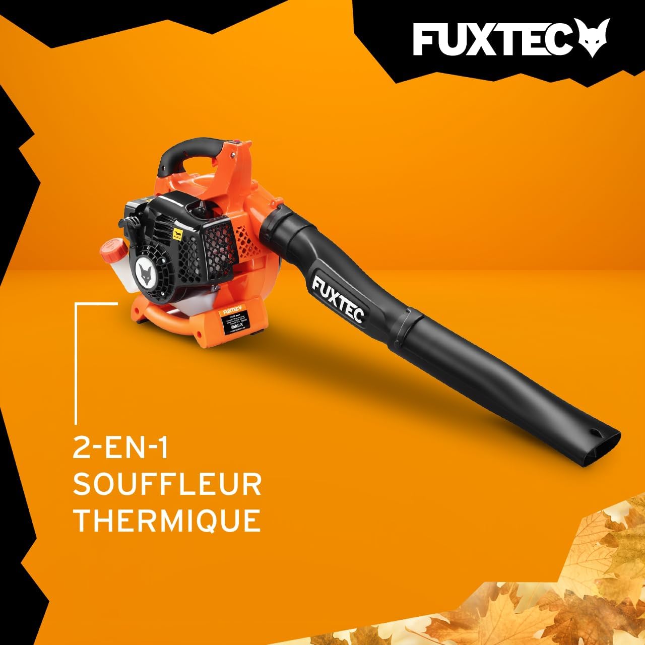 Souffleur De Feuilles Thermique 2en1 FUXTEC FX-LB126-71 m/s - Extensible en Option à Aspirateur Et Broyeur De Feuilles - Parfait pour Le Jardin, L'entrée De La Maison 2en1 - Souffleur de feuilles