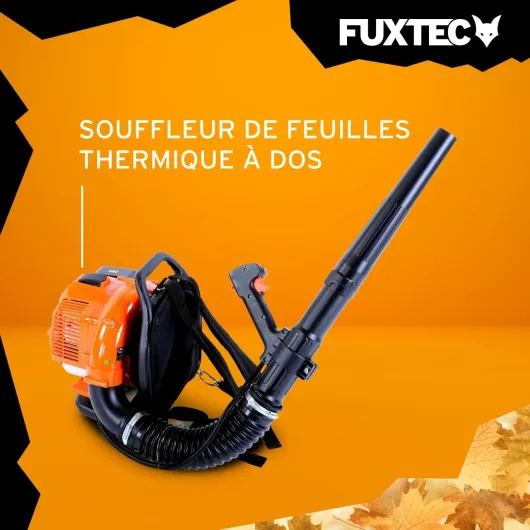 Souffleur À Dos Thermique FUXTEC FX-LB133T, 900W, 33cm3; Vitesse Soufflage 300 Km/h - pour Grandes Surfaces - Souffleur De Feuilles Portatif, Sac à Dos 33 cm3