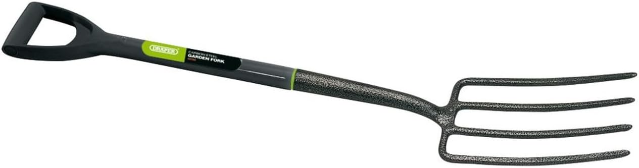 Draper 88789 Fourche de jardin en Acier Carbone, Bleu Unique