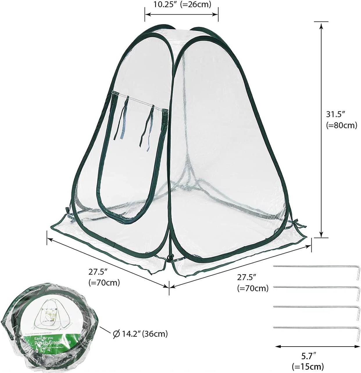 1 Pièces Petit Serre de Jardin Mini Pop up Serre Protection Plantes Tente Fleur Abri Backyard Balcon Terrasse Serres de Culture en PVC pour Intérieur ou Extérieur 70x70x80 cm