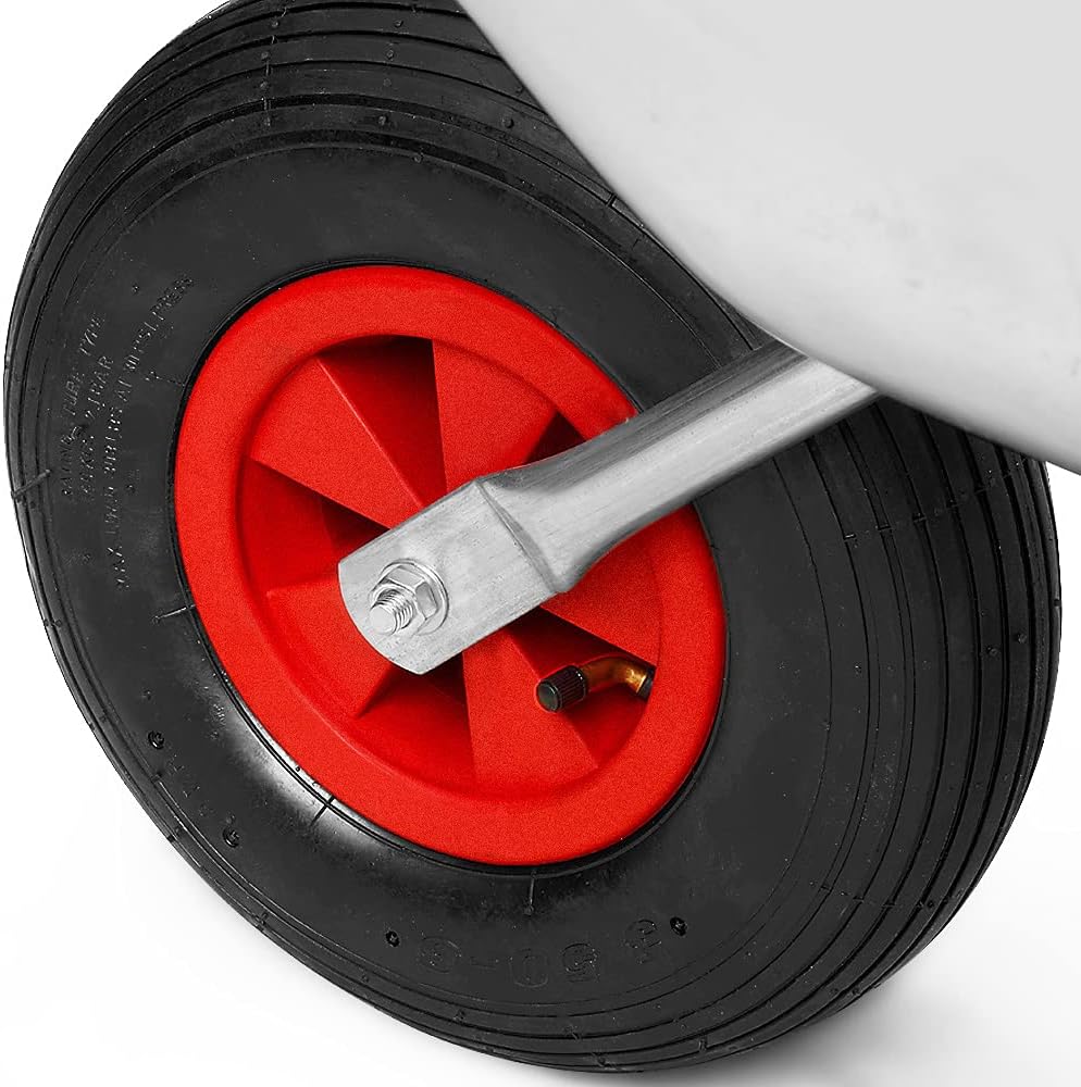 ® Brouette 80L galvanisée poignée Caoutchouc Max - 100kg brouette Jardin brouette de Chantier Jardinage Chariot de Transport Roue